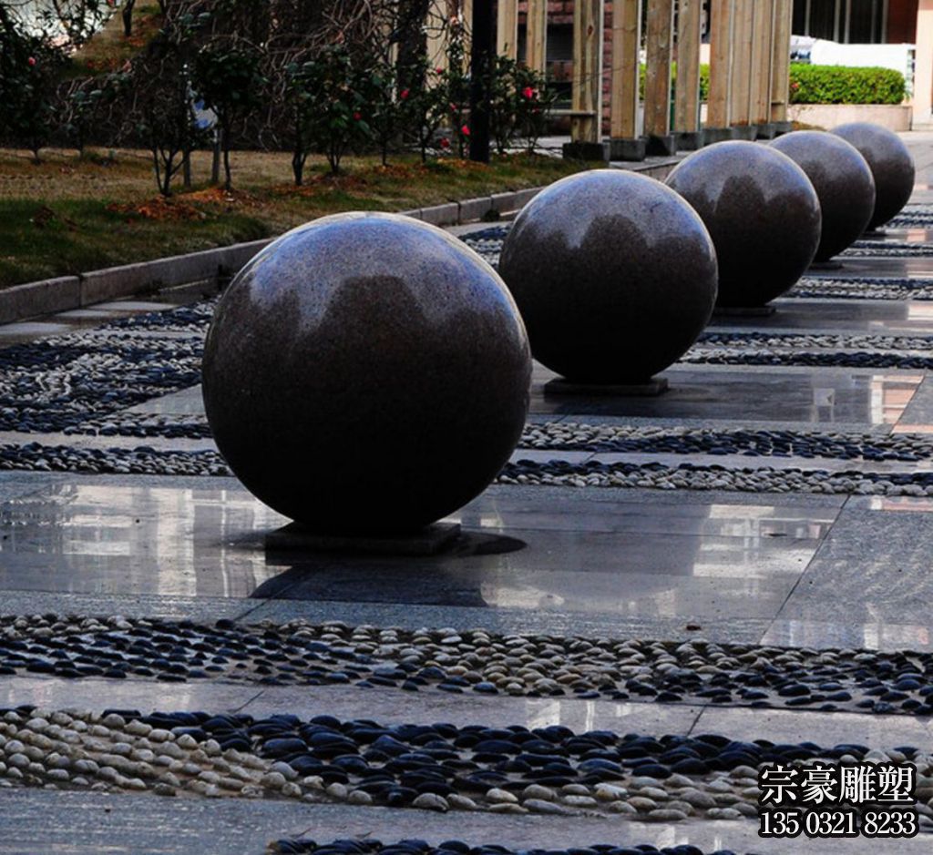 路障石球，市政園林阻車石，人車分離石頭擺件